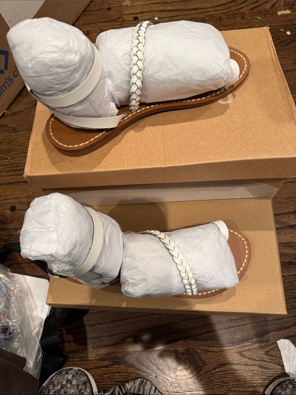 Soludos White Mandrid Leather Sandals with Braided Strap - Picture 2 of 5